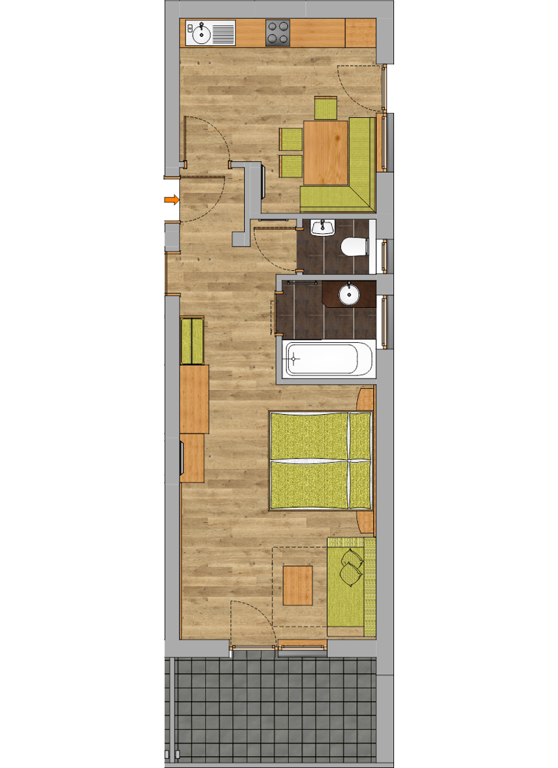 Grundriss Appartement Planai